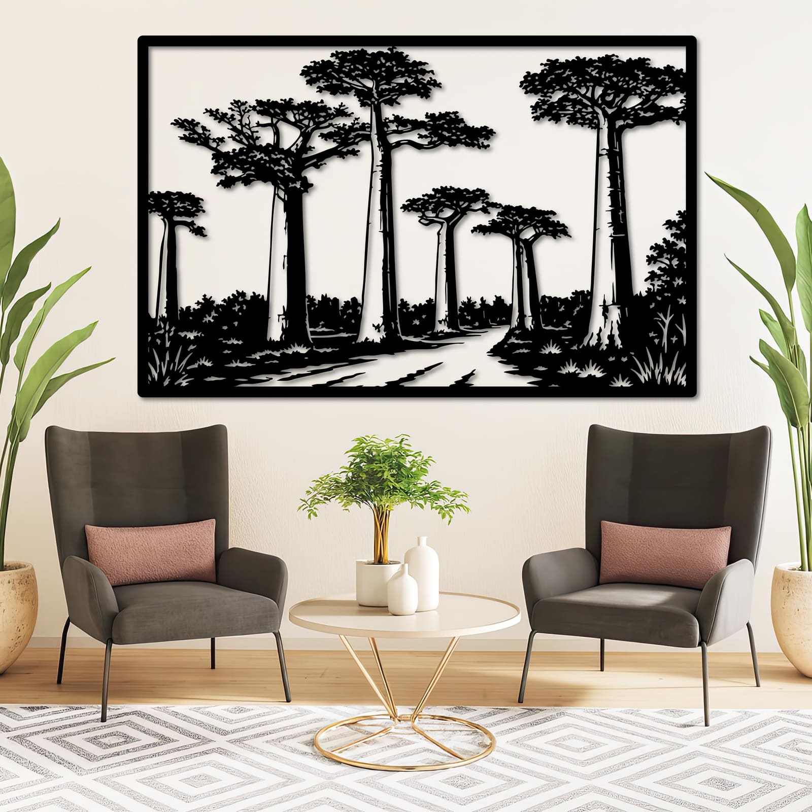 Art Mural Metalik – Pema Baobab · Modeli 2 – punim artizanal çeliku nga AR-TI Atelier – foto 2