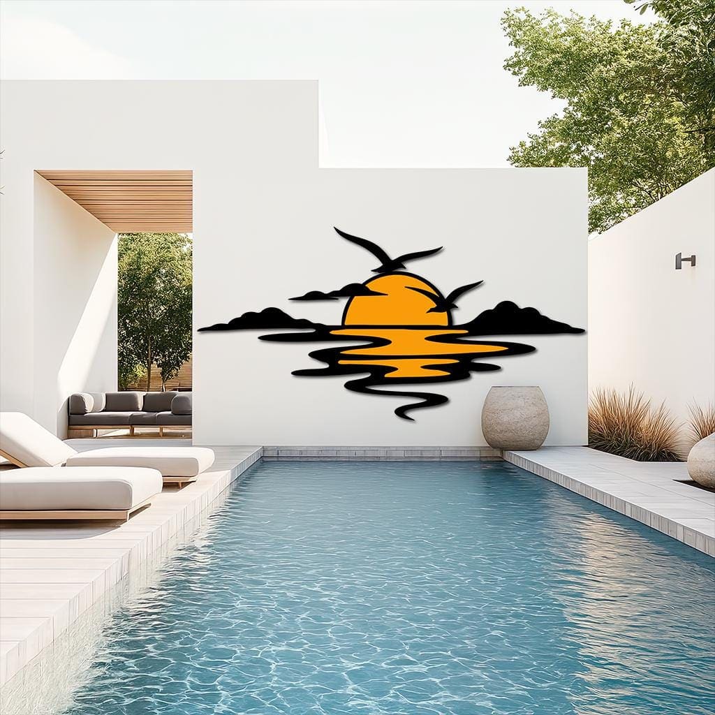 Art Mural Metalik – Perëndimi i Diellit – punim artizanal çeliku nga AR-TI Atelier – foto 3