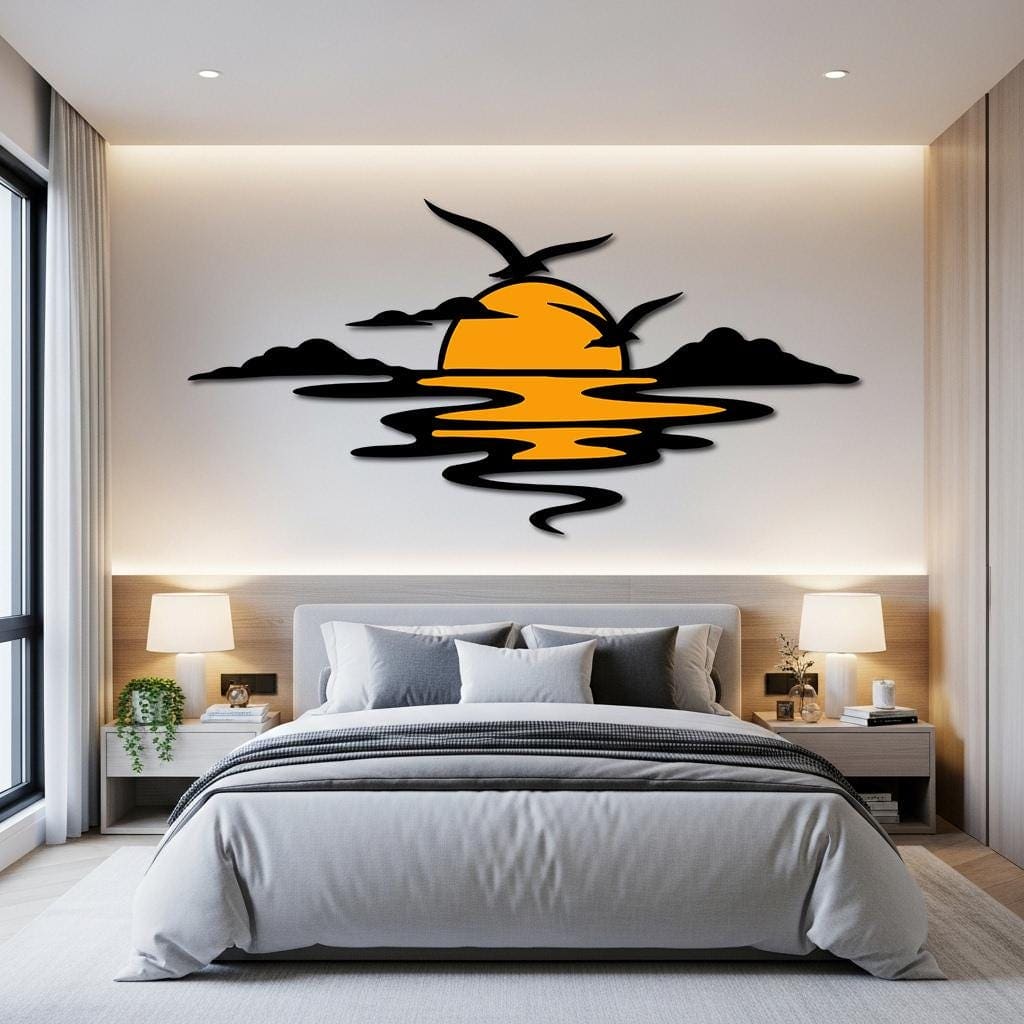 Art Mural Metalik – Perëndimi i Diellit – punim artizanal çeliku nga AR-TI Atelier – foto 7