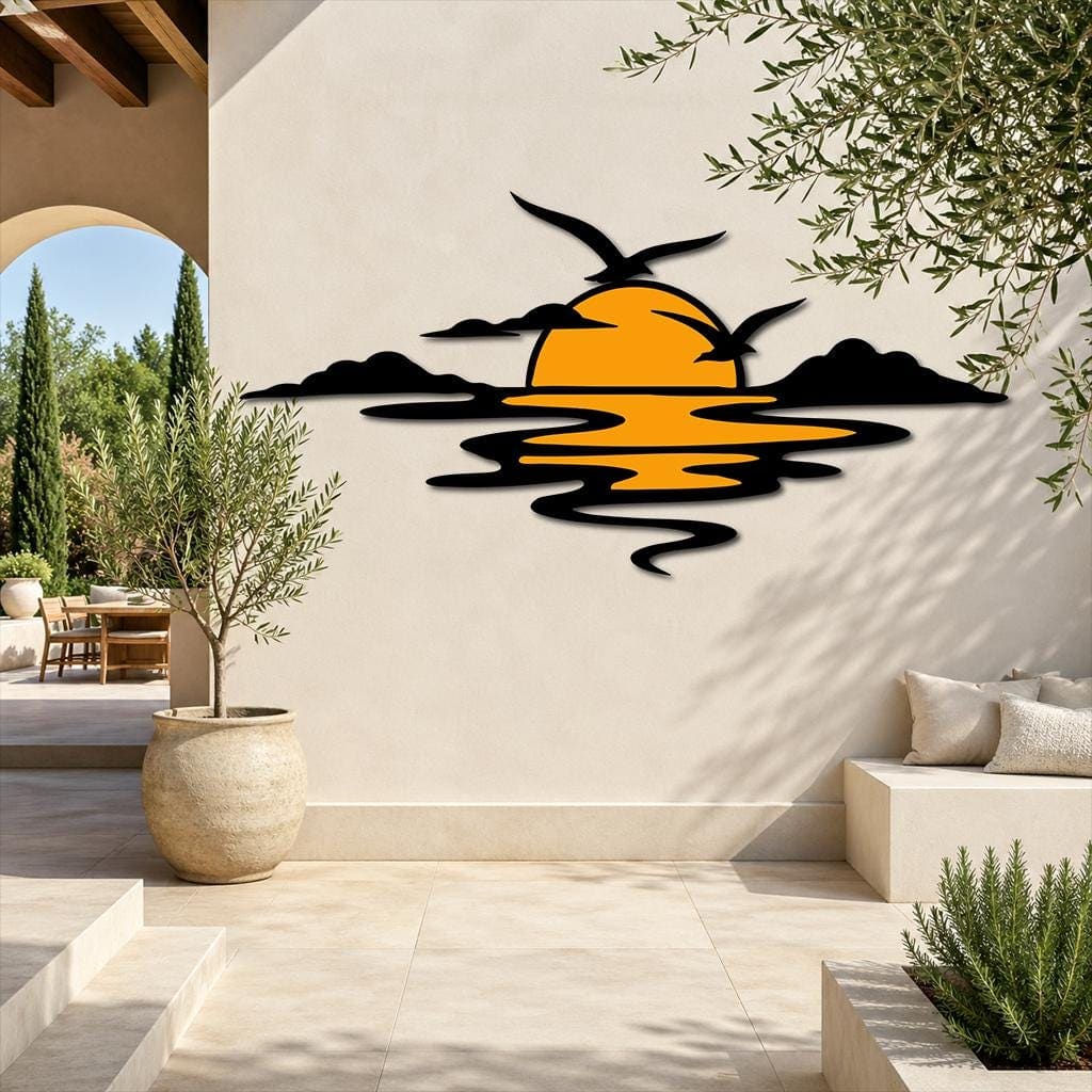 Art Mural Metalik – Perëndimi i Diellit – punim artizanal çeliku nga AR-TI Atelier – foto 8