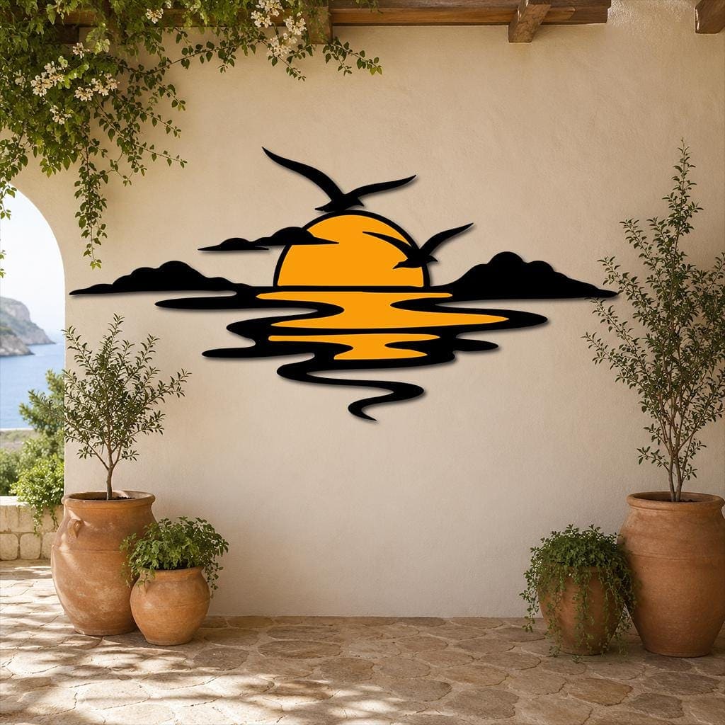 Art Mural Metalik – Perëndimi i Diellit – punim artizanal çeliku nga AR-TI Atelier – foto 9
