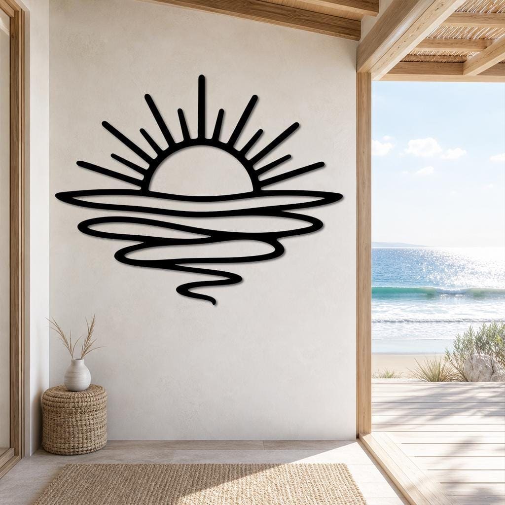 Art Mural Metalik – Perëndimi Minimal · Modeli 2 – punim artizanal çeliku nga AR-TI Atelier – foto 3