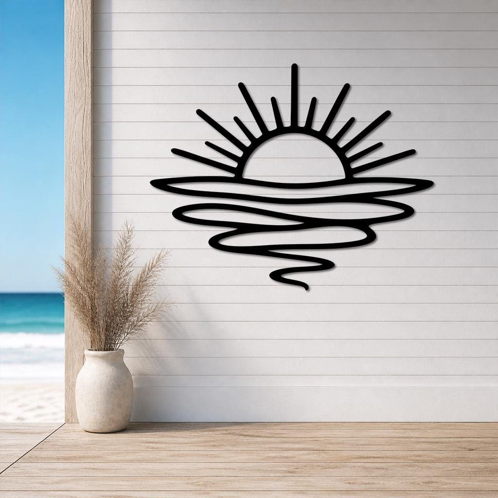 Art Mural Metalik – Perëndimi Minimal · Modeli 2 – punim artizanal çeliku nga AR-TI Atelier – foto 4