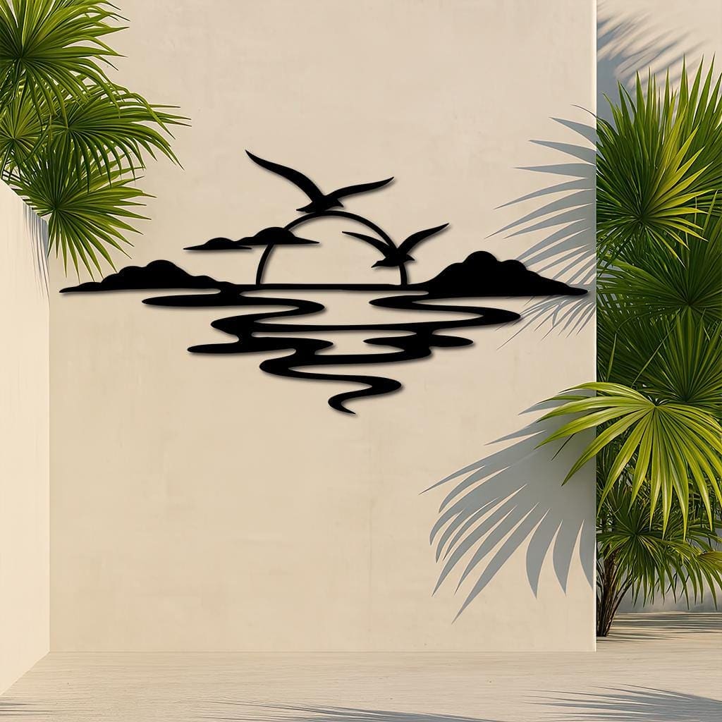 Art Mural Metalik – Perëndimi Minimal – punim artizanal çeliku nga AR-TI Atelier – foto 3