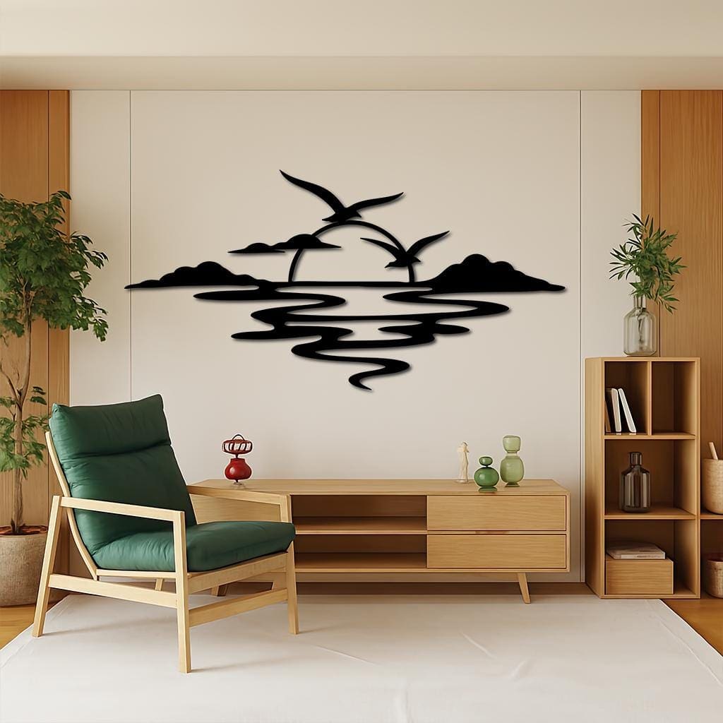 Art Mural Metalik – Perëndimi Minimal – punim artizanal çeliku nga AR-TI Atelier – foto 8