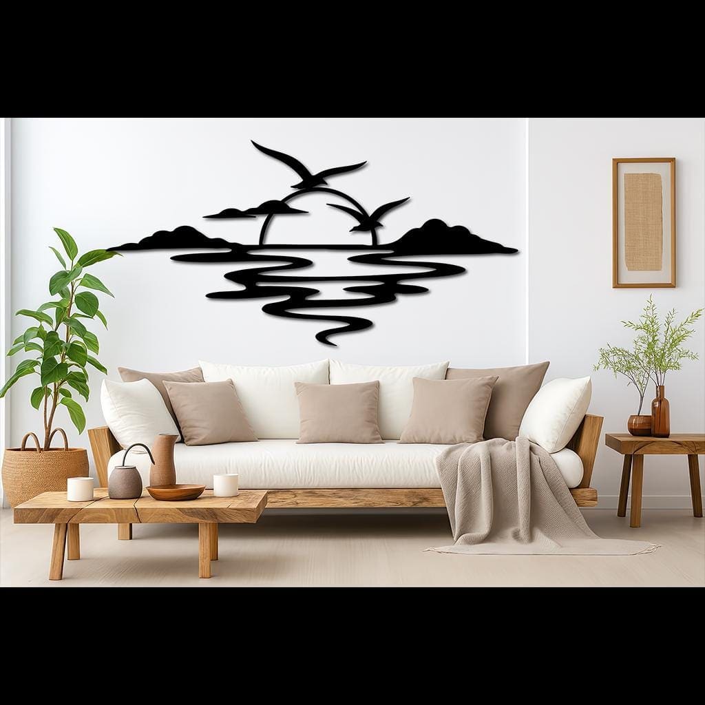 Art Mural Metalik – Perëndimi Minimal – punim artizanal çeliku nga AR-TI Atelier – foto 9