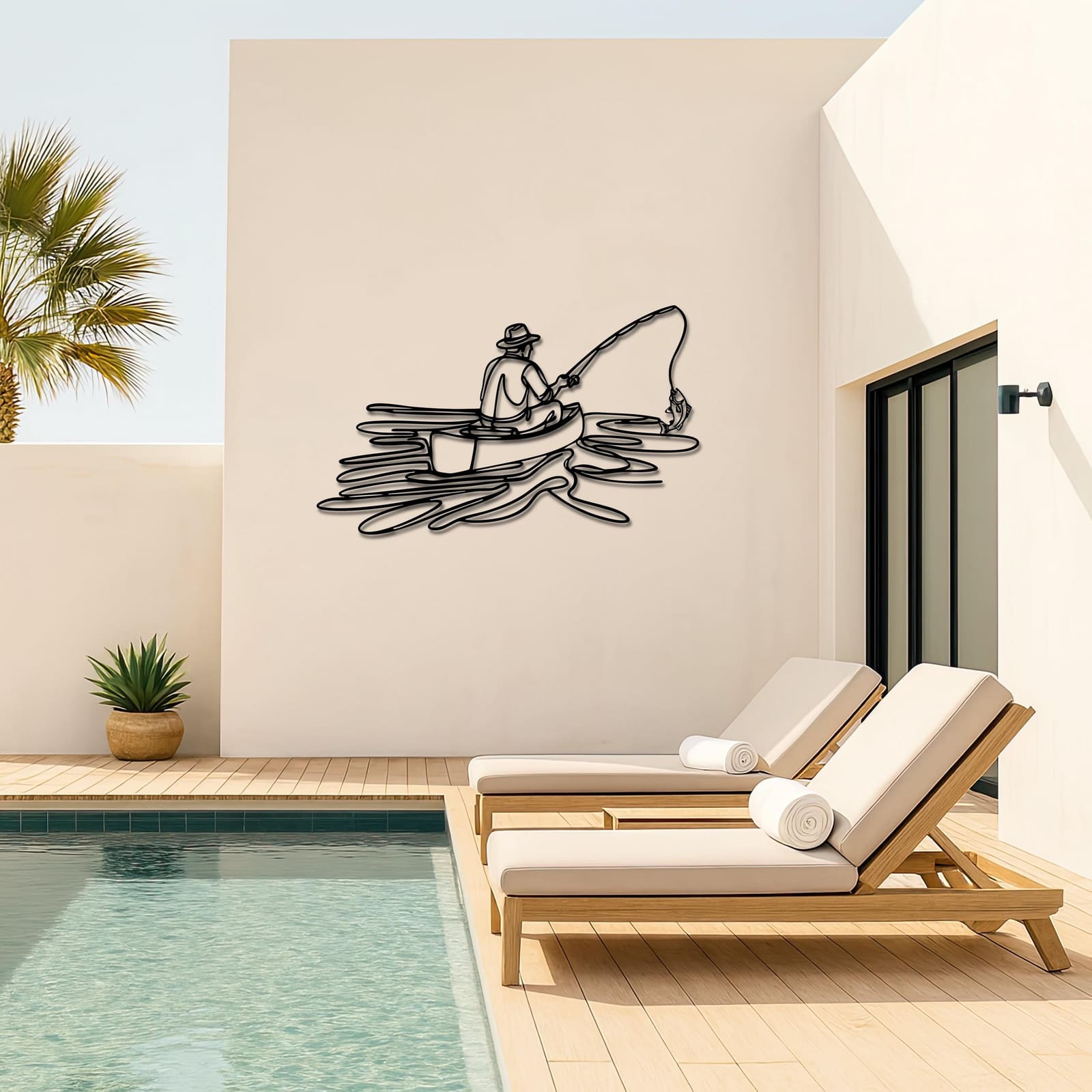 Art Mural Metalik – Peshkimi · Modeli 2 – punim artizanal çeliku nga AR-TI Atelier – foto 4
