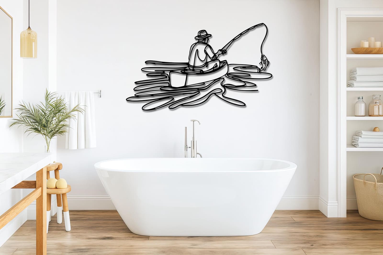 Art Mural Metalik – Peshkimi · Modeli 2 – punim artizanal çeliku nga AR-TI Atelier – foto 6