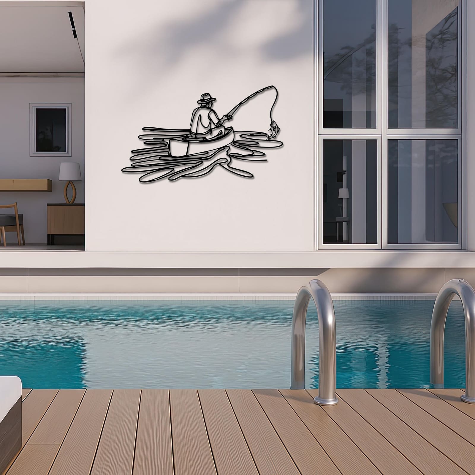 Art Mural Metalik – Peshkimi · Modeli 2 – punim artizanal çeliku nga AR-TI Atelier – foto 8