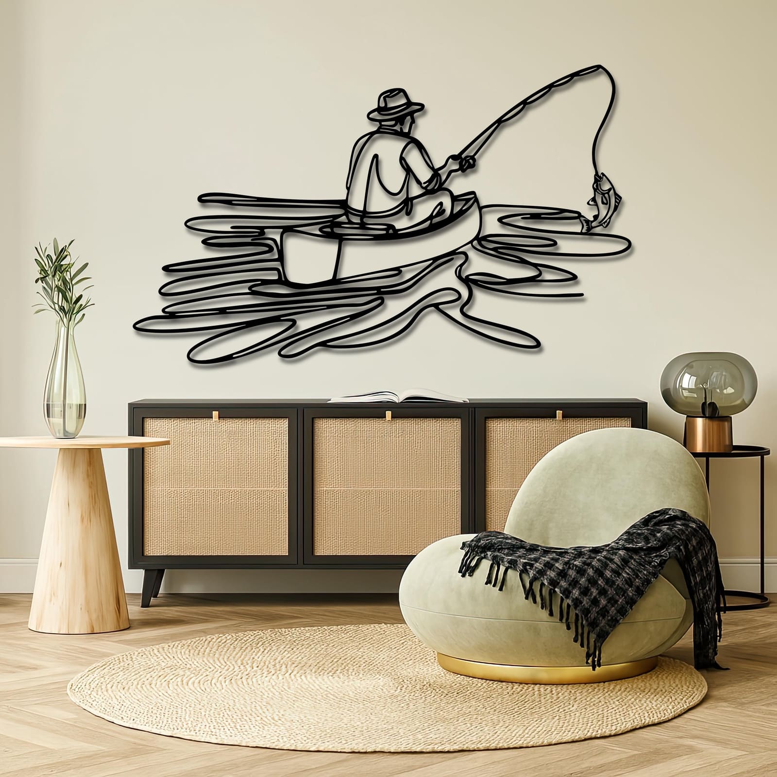 Art Mural Metalik – Peshkimi · Modeli 2 – punim artizanal çeliku nga AR-TI Atelier – foto 10
