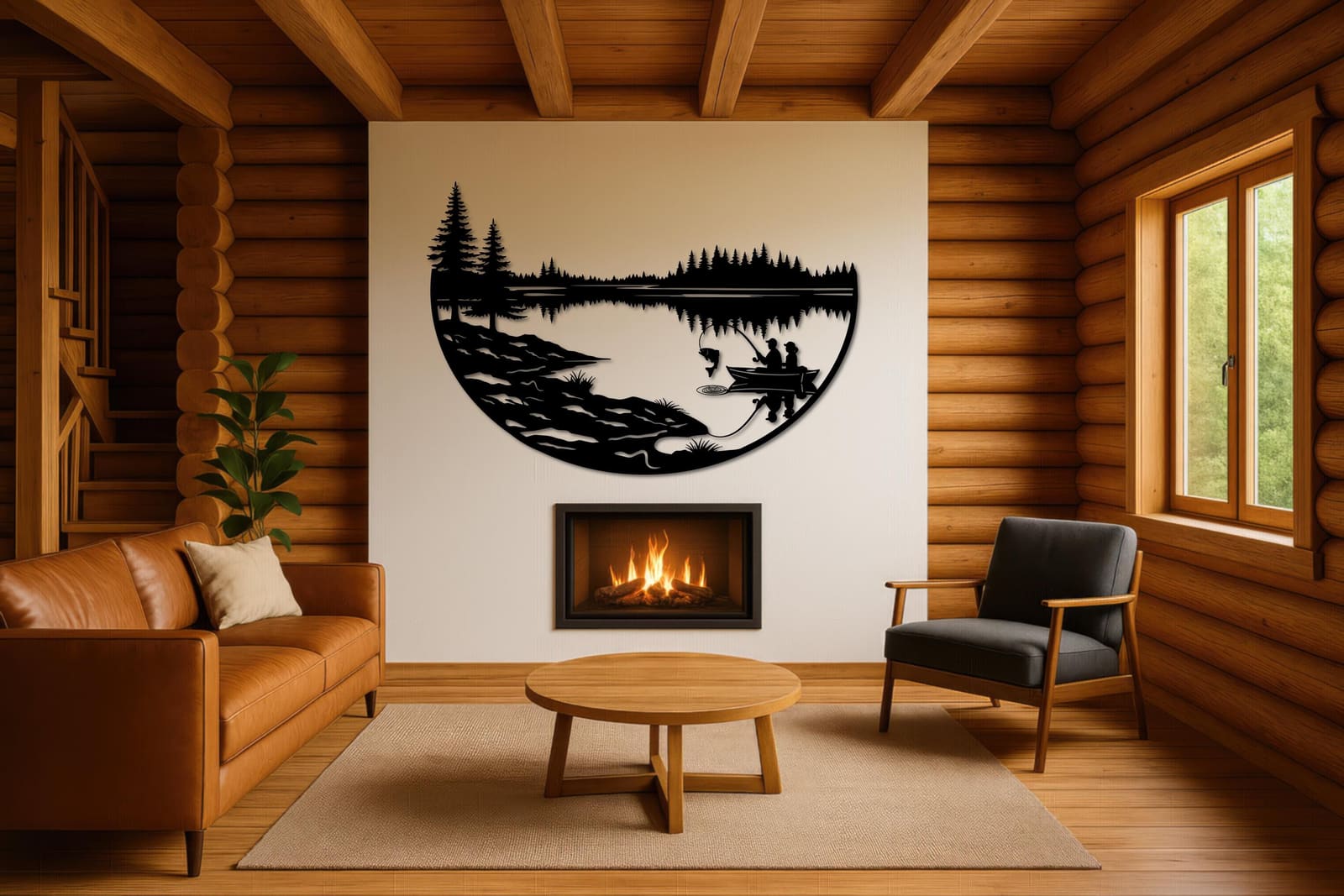Art Mural Metalik – Peshkimi në Liqen – punim artizanal çeliku nga AR-TI Atelier – foto 10