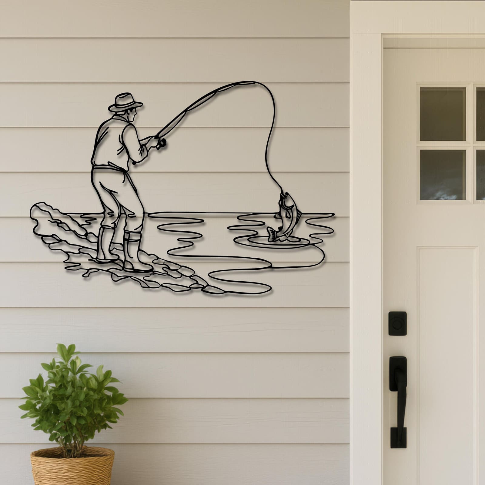 Art Mural Metalik – Peshkimi – punim artizanal çeliku nga AR-TI Atelier – foto 2
