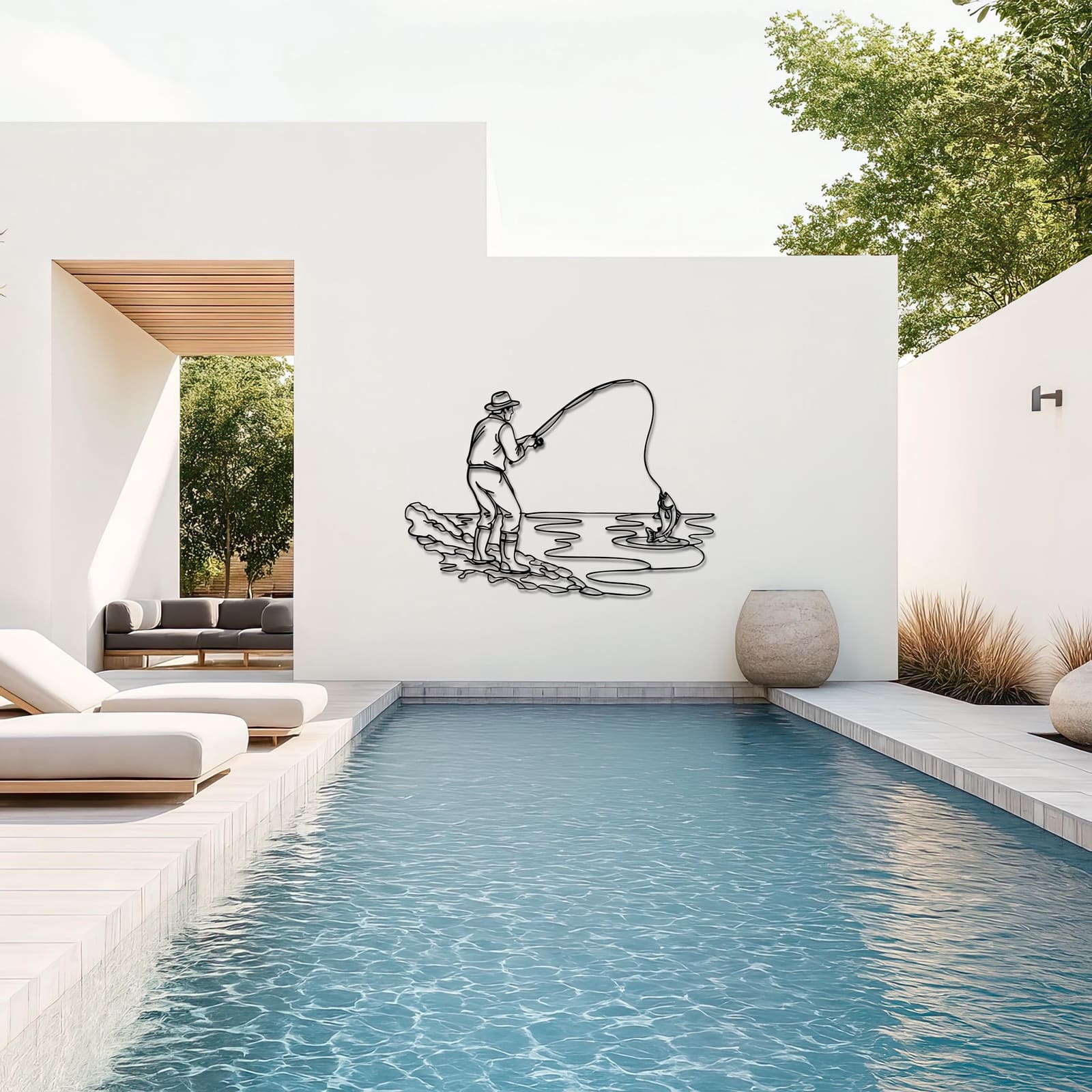 Art Mural Metalik – Peshkimi – punim artizanal çeliku nga AR-TI Atelier – foto 8