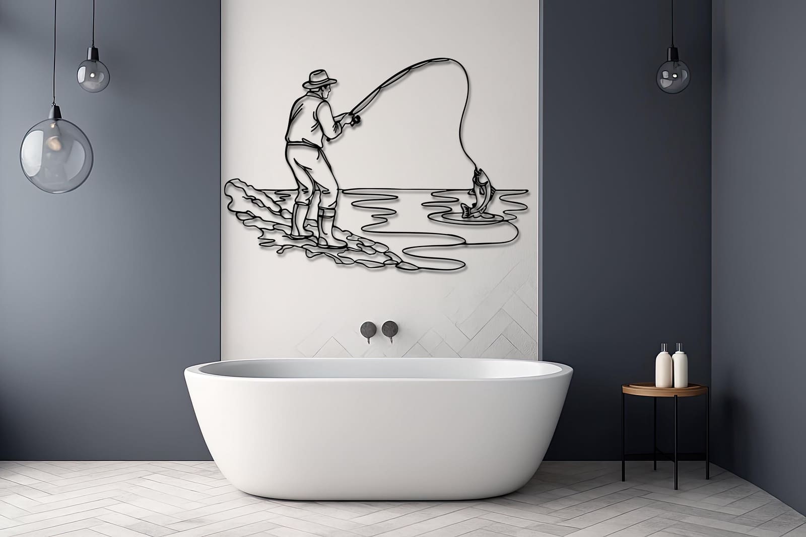 Art Mural Metalik – Peshkimi – punim artizanal çeliku nga AR-TI Atelier – foto 10