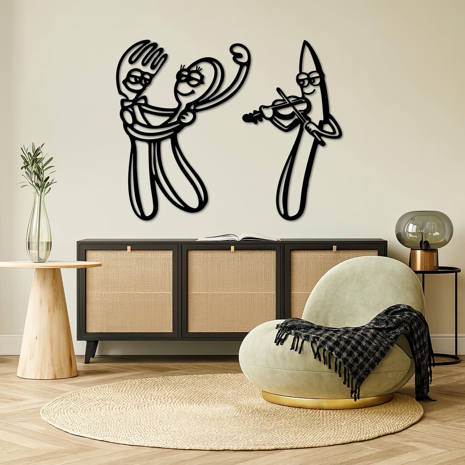 Art Mural Metalik – Piruni dhe Thika – punim artizanal çeliku nga AR-TI Atelier – foto 7