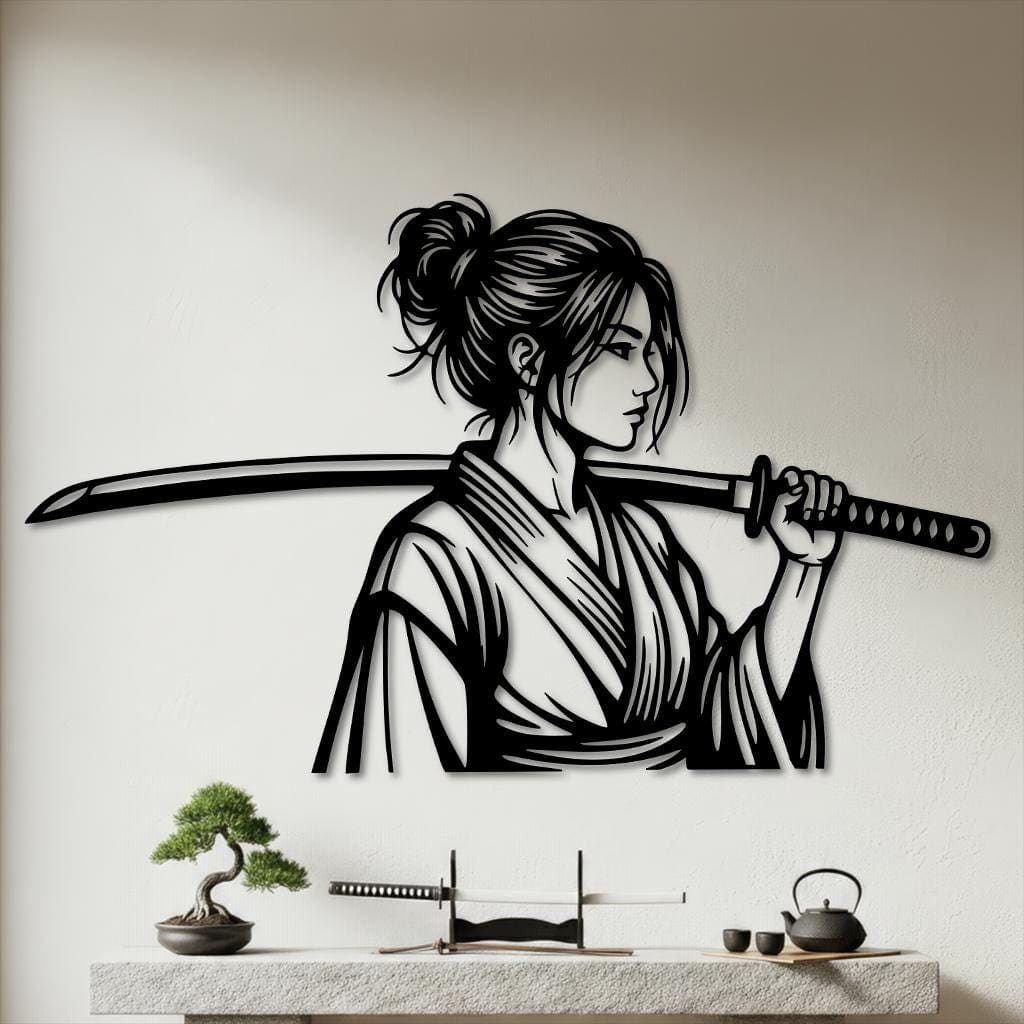 Art Mural Metalik – Samurajja – punim artizanal çeliku nga AR-TI Atelier – foto 3