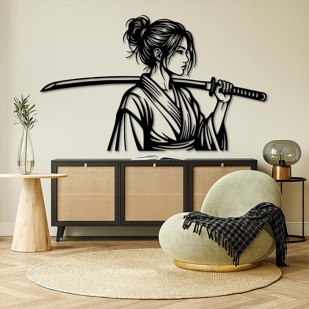 Art Mural Metalik – Samurajja – punim artizanal çeliku nga AR-TI Atelier – foto 5
