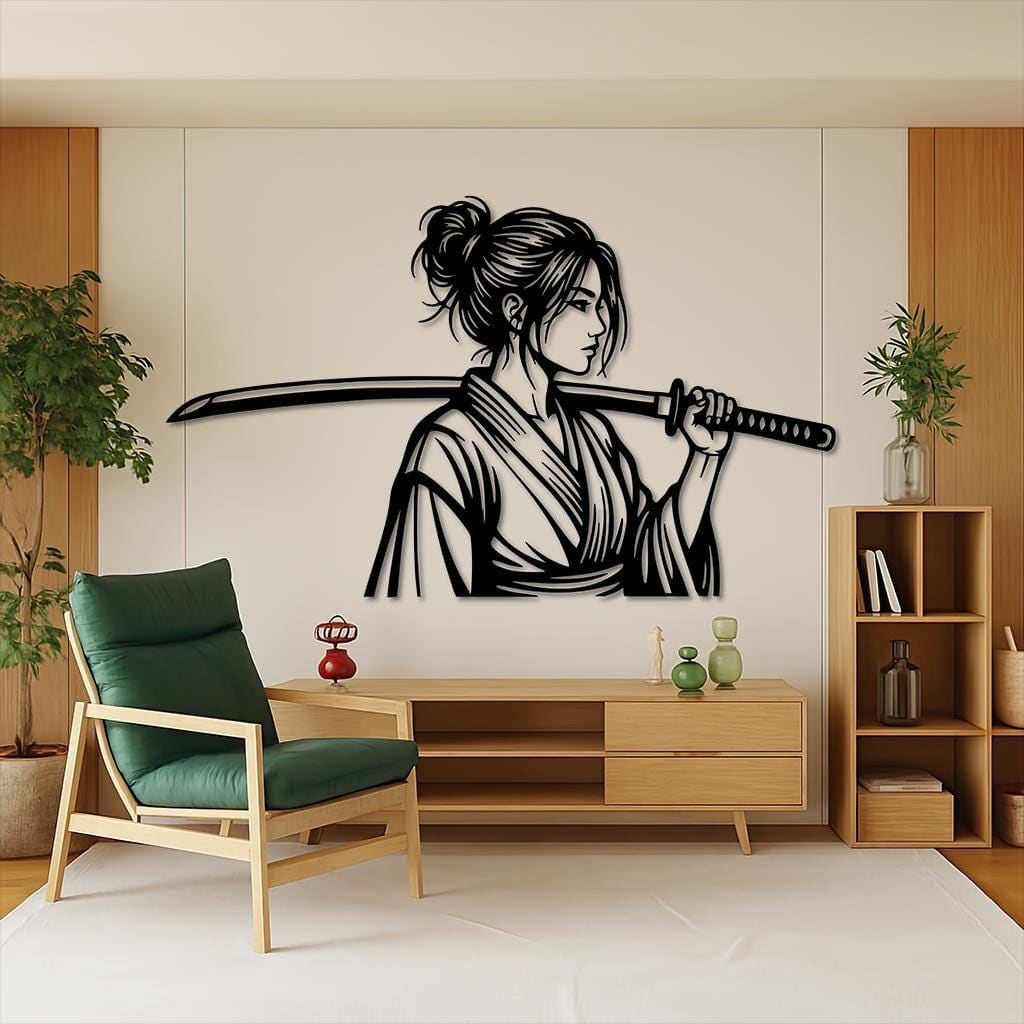 Art Mural Metalik – Samurajja – punim artizanal çeliku nga AR-TI Atelier – foto 6
