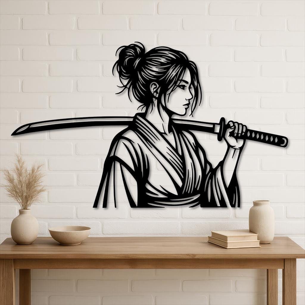 Art Mural Metalik – Samurajja – punim artizanal çeliku nga AR-TI Atelier – foto 7
