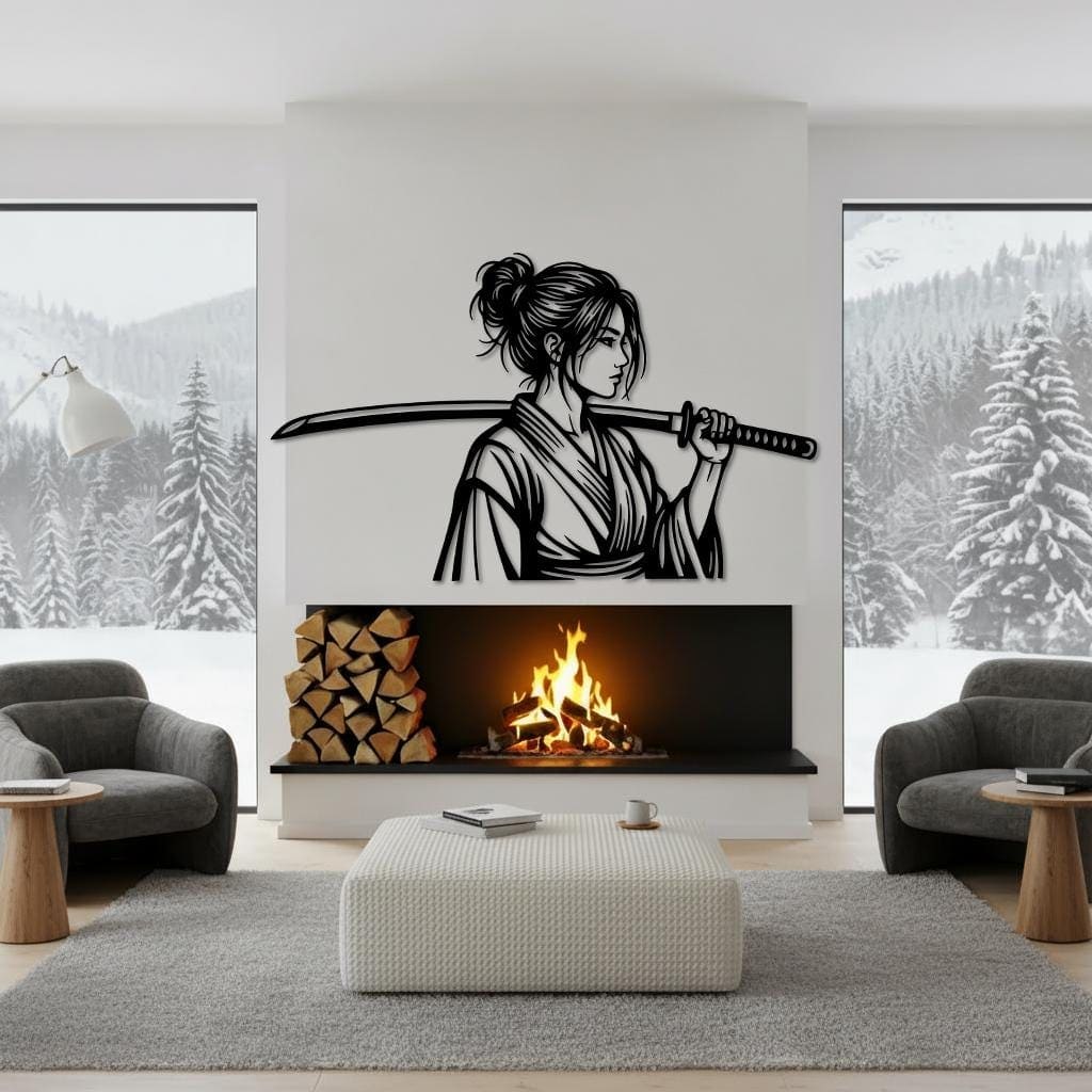 Art Mural Metalik – Samurajja – punim artizanal çeliku nga AR-TI Atelier – foto 9