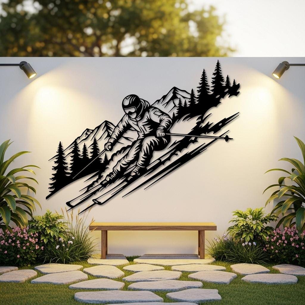 Art Mural Metalik – Skiatori – punim artizanal çeliku nga AR-TI Atelier – foto 8