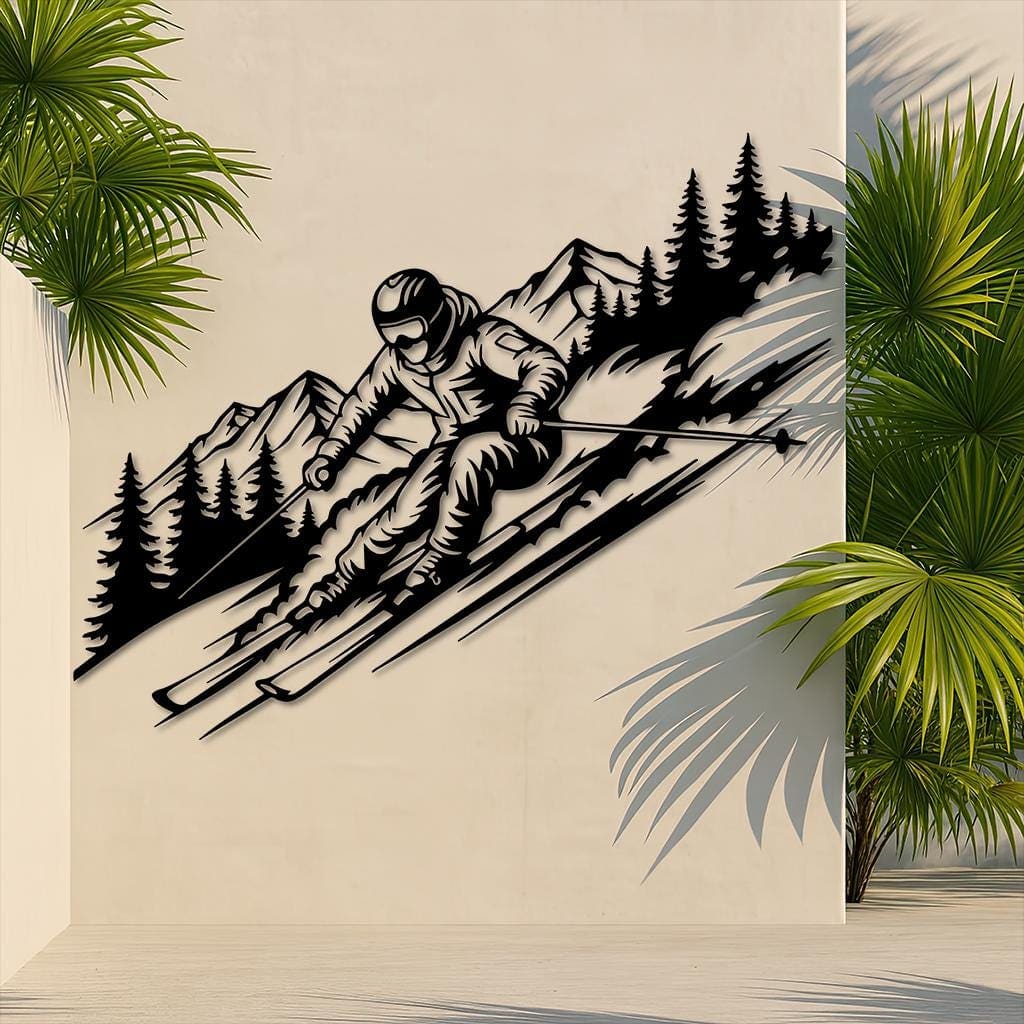 Art Mural Metalik – Skiatori – punim artizanal çeliku nga AR-TI Atelier – foto 9