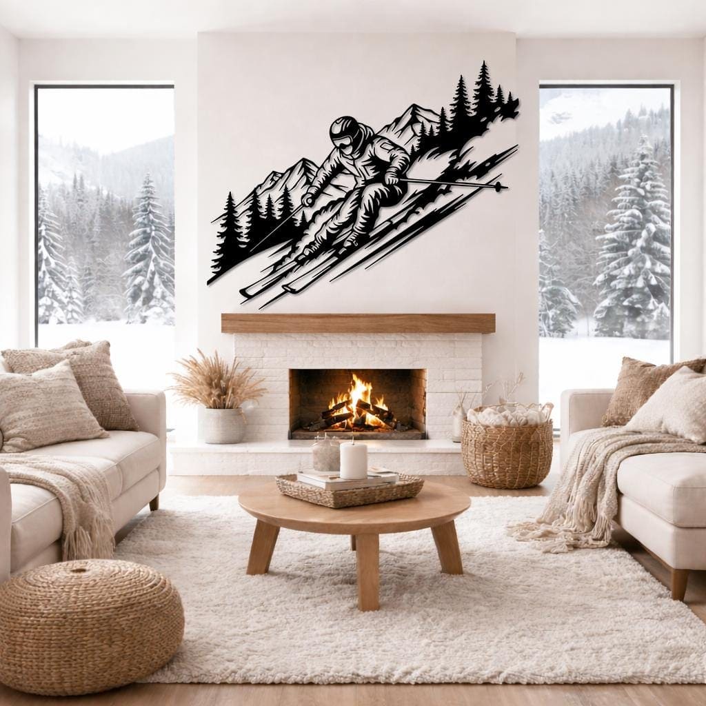 Art Mural Metalik – Skiatori – punim artizanal çeliku nga AR-TI Atelier – foto 10