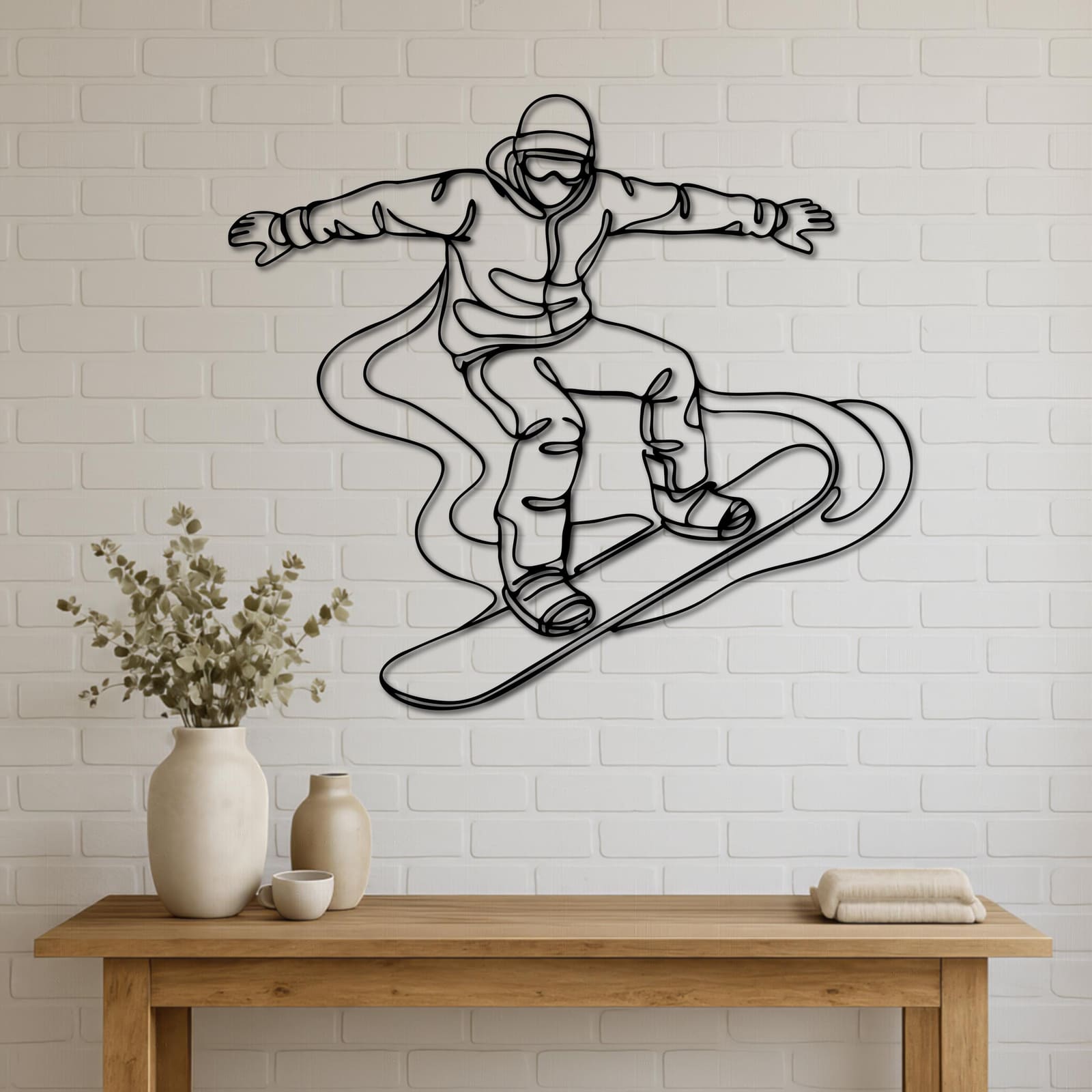 Art Mural Metalik – Snowboardisti – punim artizanal çeliku nga AR-TI Atelier – foto 2