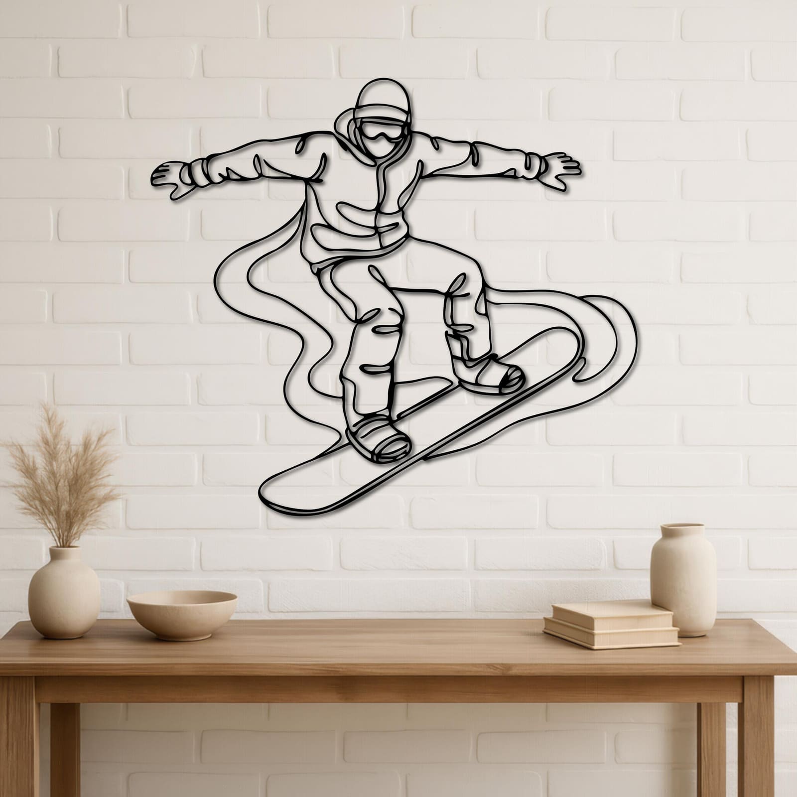 Art Mural Metalik – Snowboardisti – punim artizanal çeliku nga AR-TI Atelier – foto 4