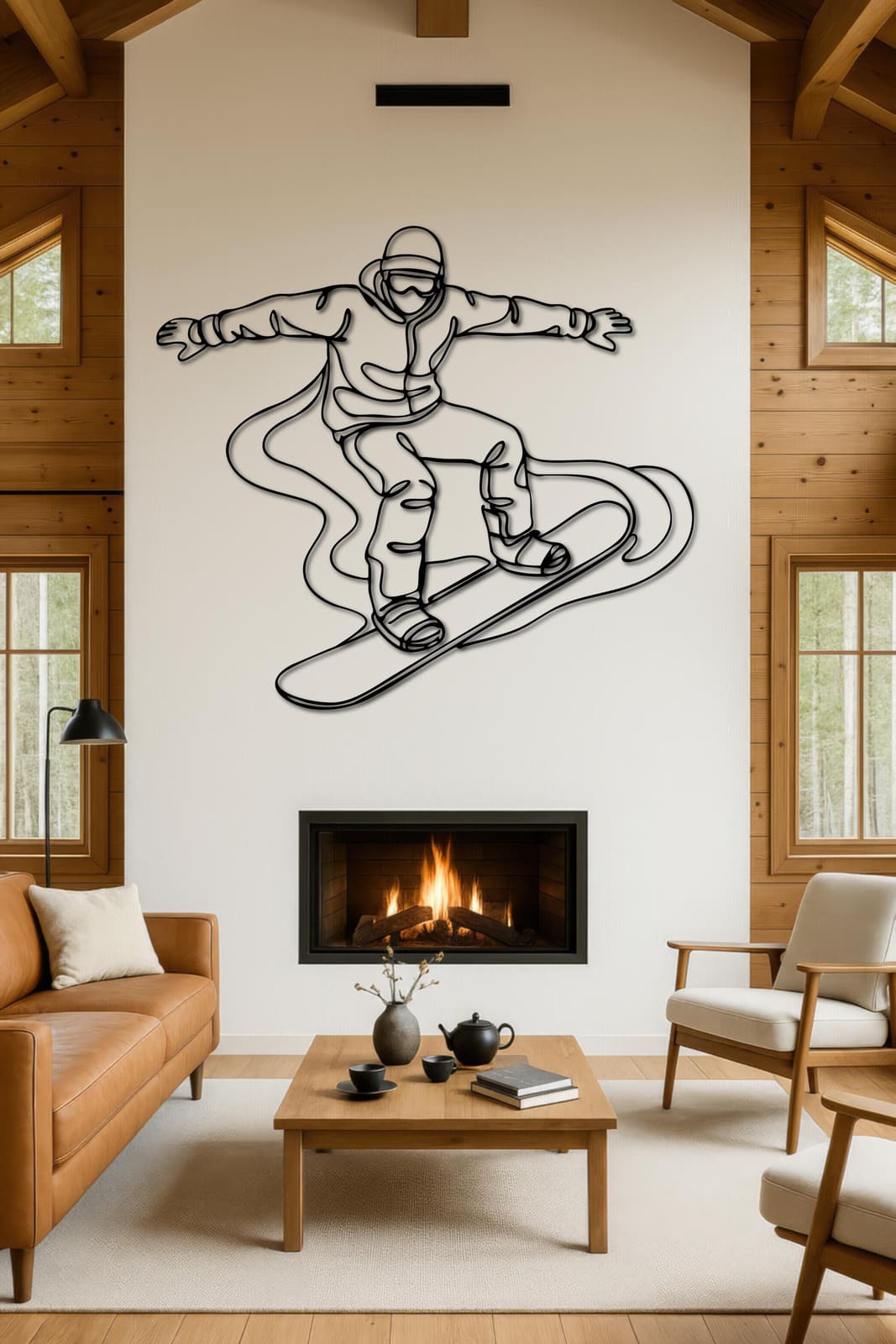 Art Mural Metalik – Snowboardisti – punim artizanal çeliku nga AR-TI Atelier – foto 6