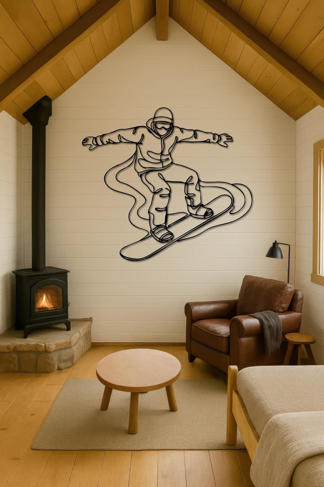 Art Mural Metalik – Snowboardisti – punim artizanal çeliku nga AR-TI Atelier – foto 7