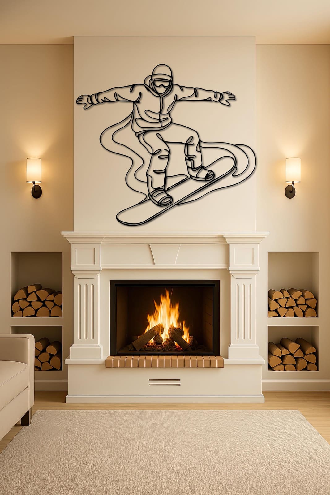 Art Mural Metalik – Snowboardisti – punim artizanal çeliku nga AR-TI Atelier – foto 8