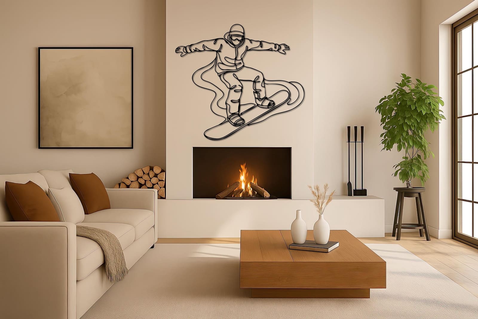 Art Mural Metalik – Snowboardisti – punim artizanal çeliku nga AR-TI Atelier – foto 9