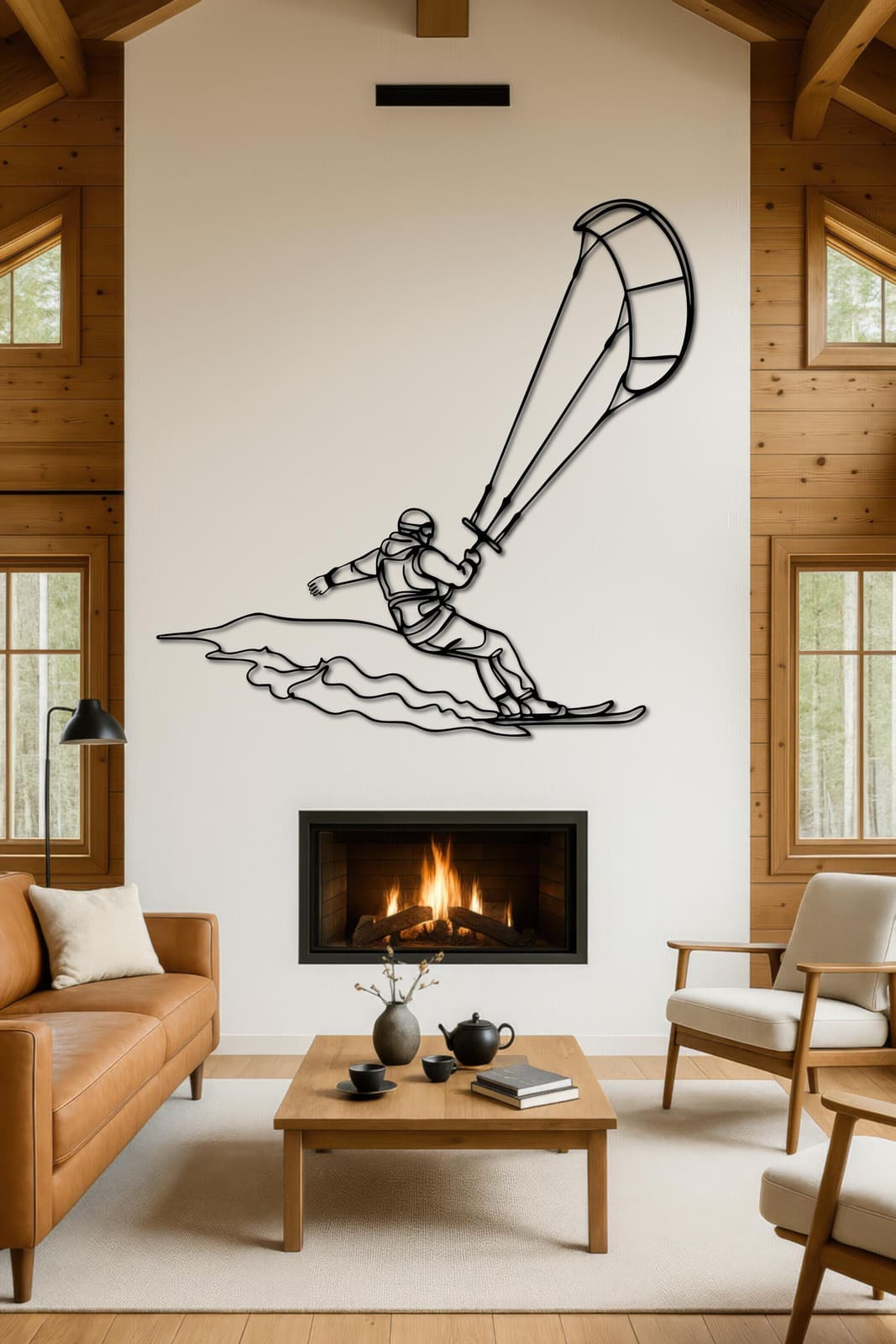 Art Mural Metalik – Snowkiting – punim artizanal nga AR-TI Atelier