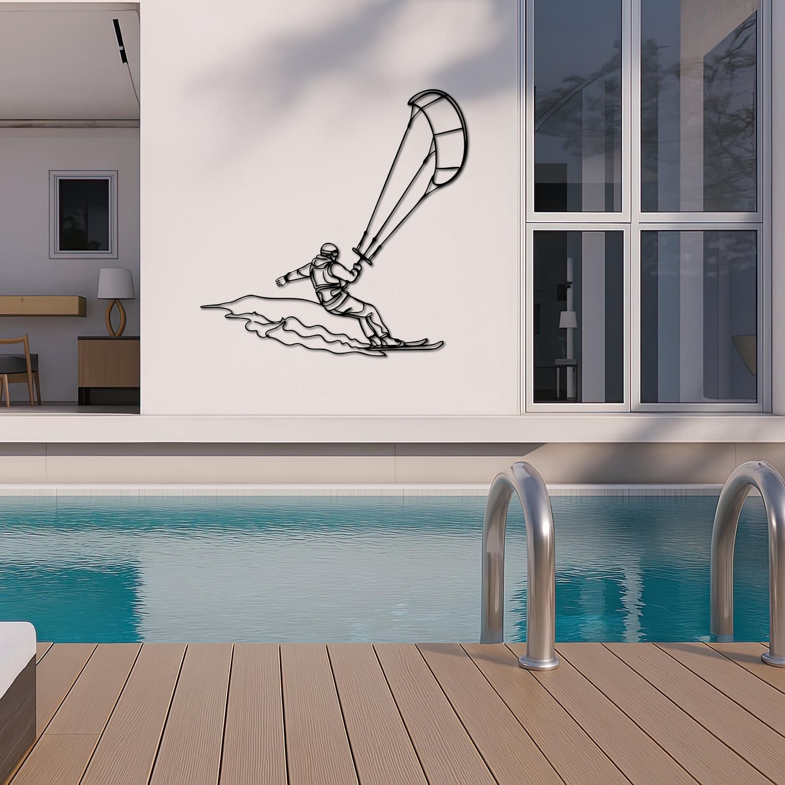 Art Mural Metalik – Snowkiting – punim artizanal çeliku nga AR-TI Atelier – foto 3