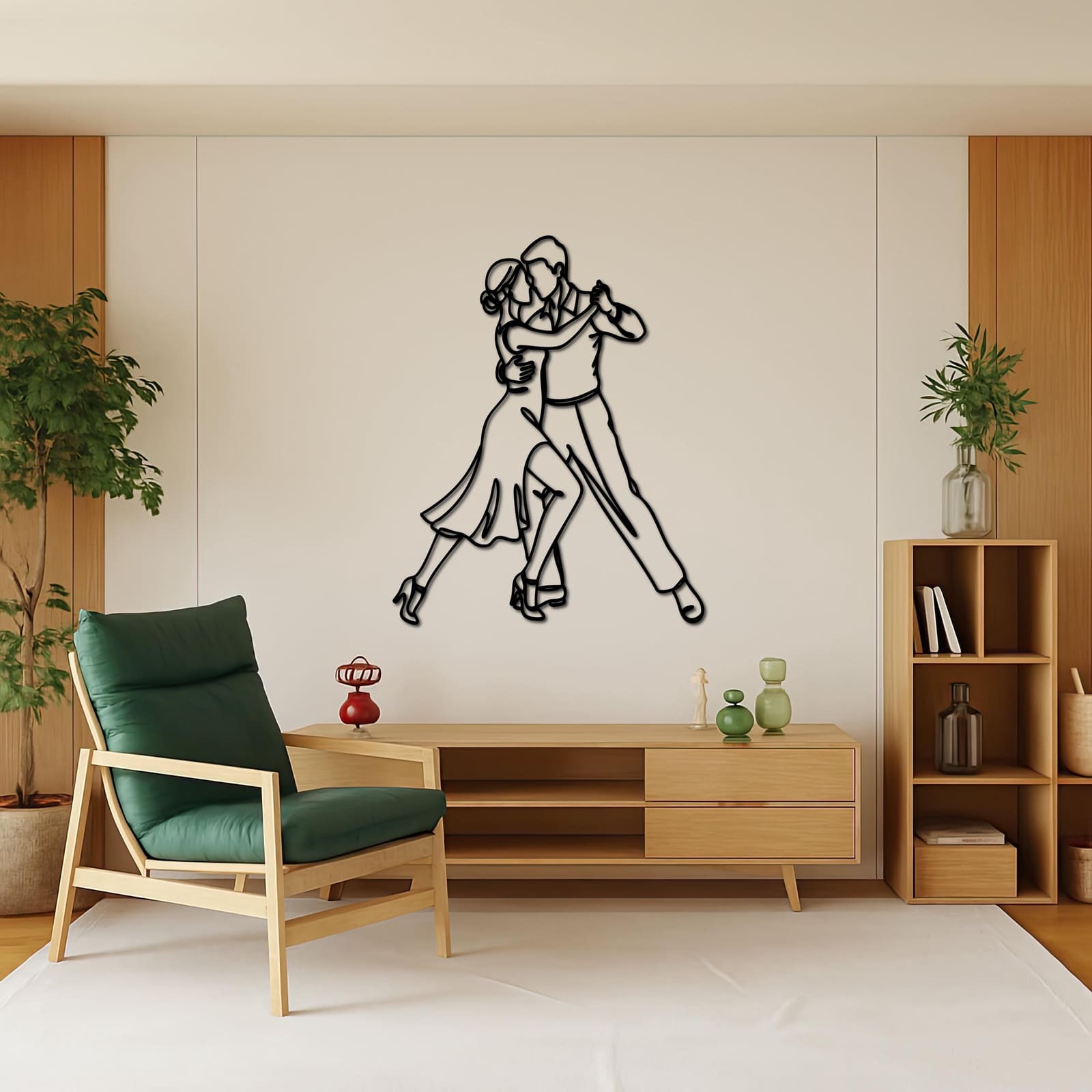 Art Mural Metalik – Tango Line Art – punim artizanal çeliku nga AR-TI Atelier – foto 3