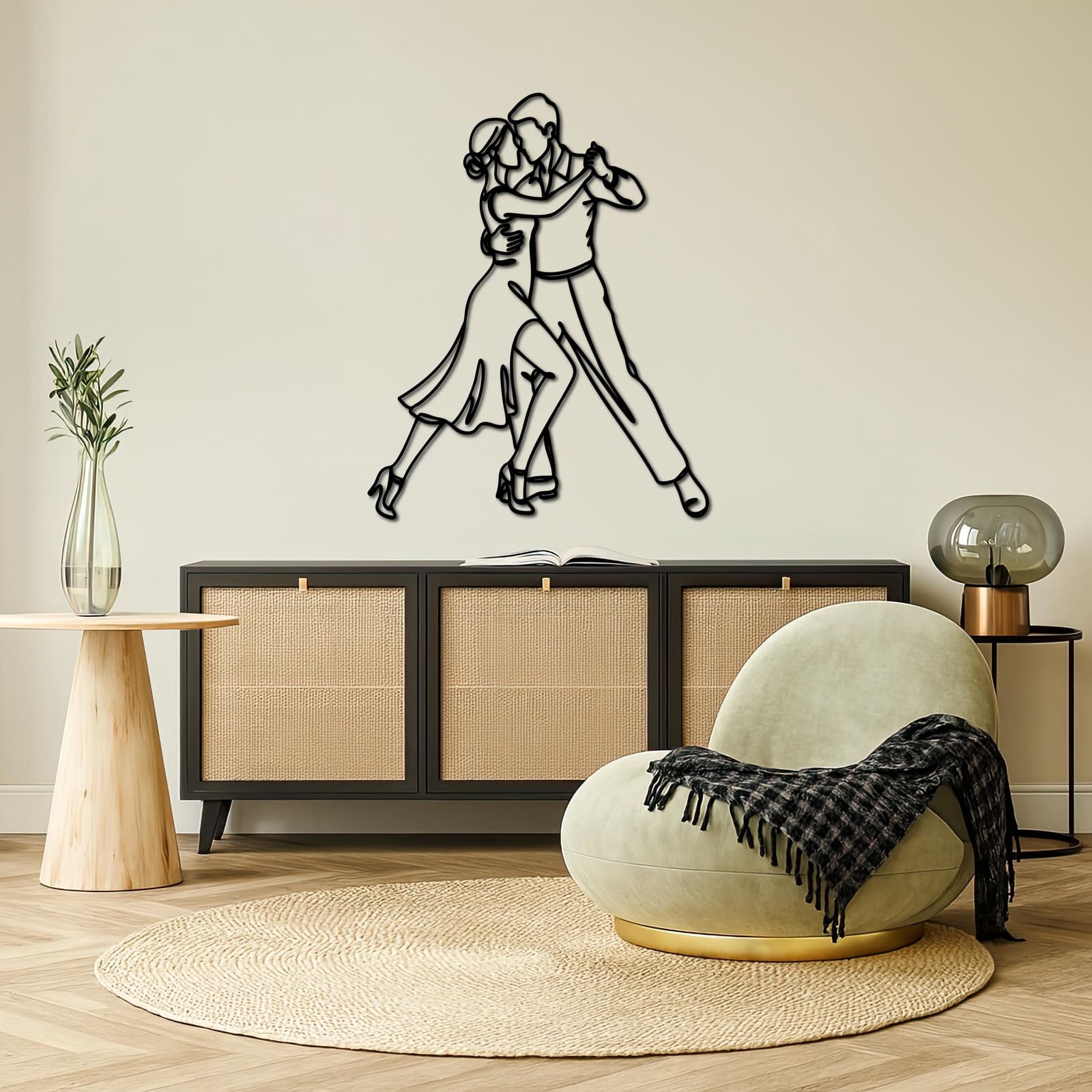 Art Mural Metalik – Tango Line Art – punim artizanal çeliku nga AR-TI Atelier – foto 5