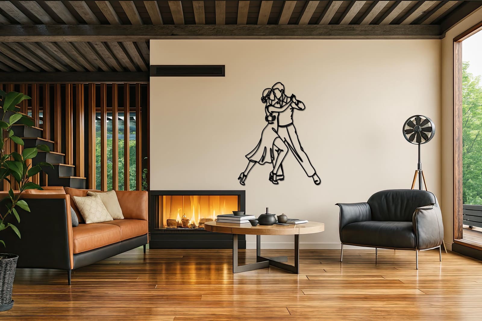 Art Mural Metalik – Tango Line Art – punim artizanal çeliku nga AR-TI Atelier – foto 6