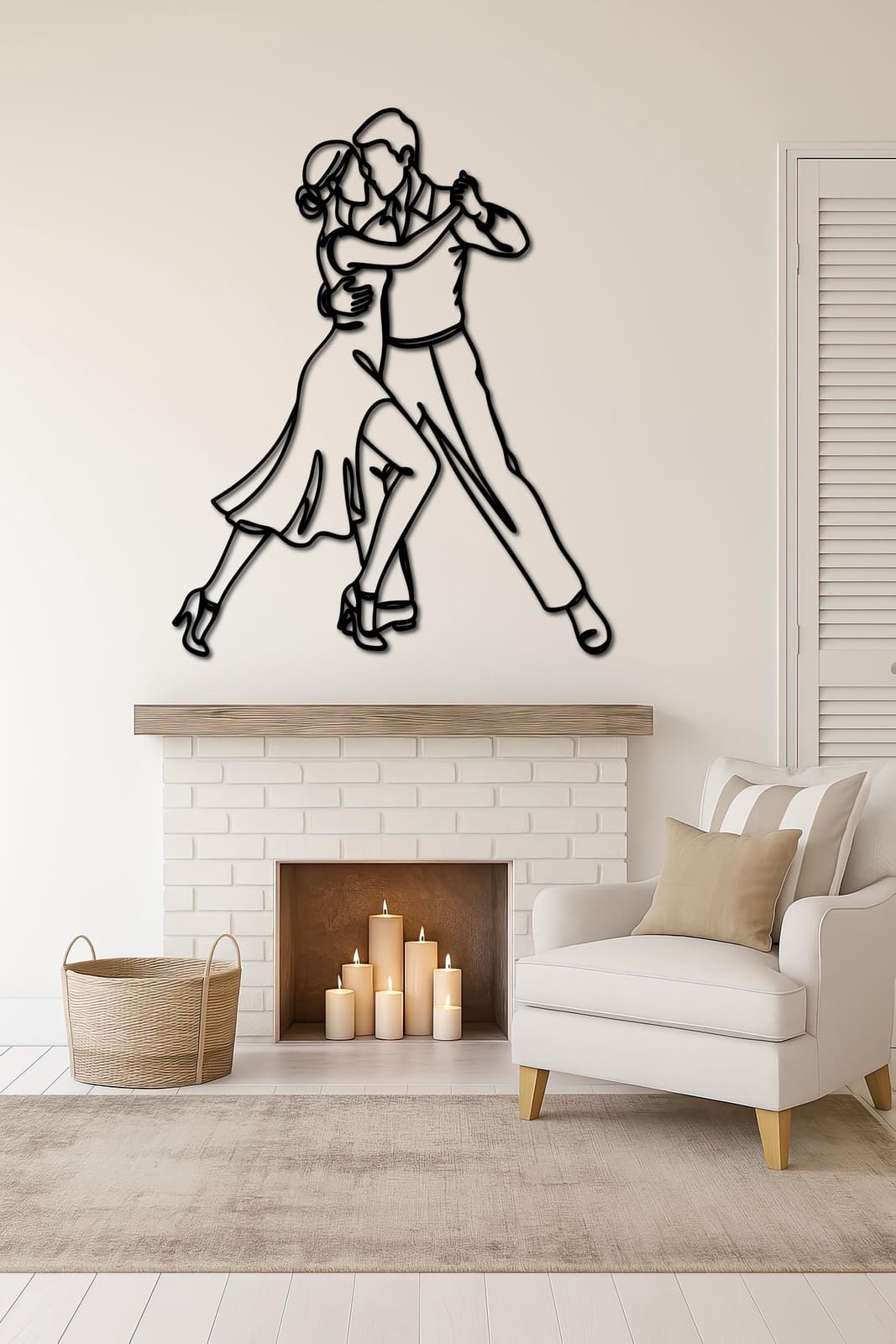 Art Mural Metalik – Tango Line Art – punim artizanal çeliku nga AR-TI Atelier – foto 7