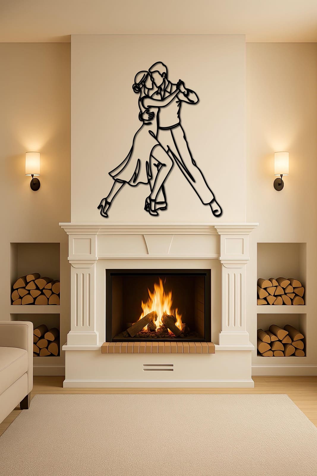Art Mural Metalik – Tango Line Art – punim artizanal çeliku nga AR-TI Atelier – foto 8