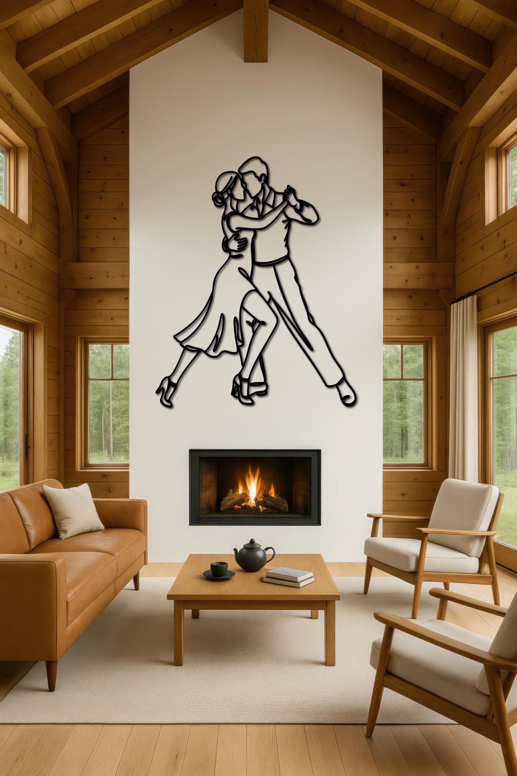 Art Mural Metalik – Tango Line Art – punim artizanal çeliku nga AR-TI Atelier – foto 9