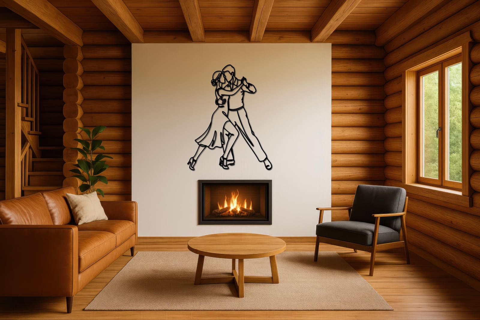 Art Mural Metalik – Tango Line Art – punim artizanal çeliku nga AR-TI Atelier – foto 10