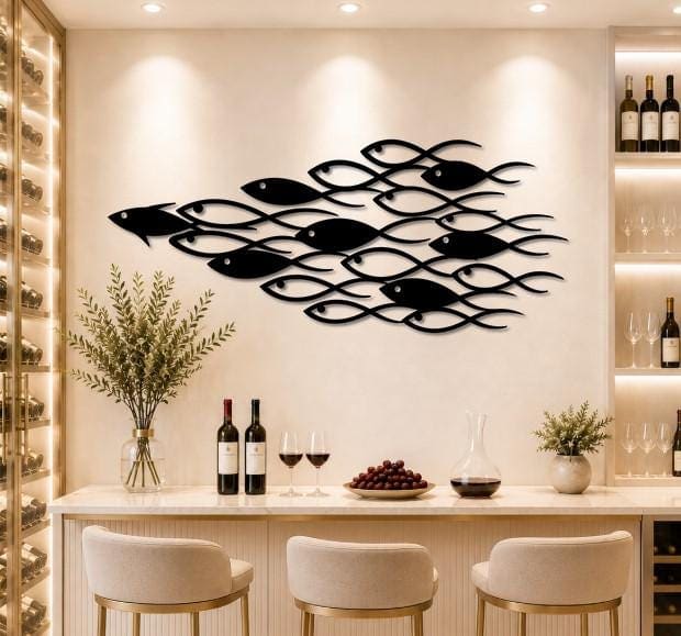 Art Mural Metalik – Tufa e Peshqve · Modeli 2 – punim artizanal çeliku nga AR-TI Atelier – foto 1