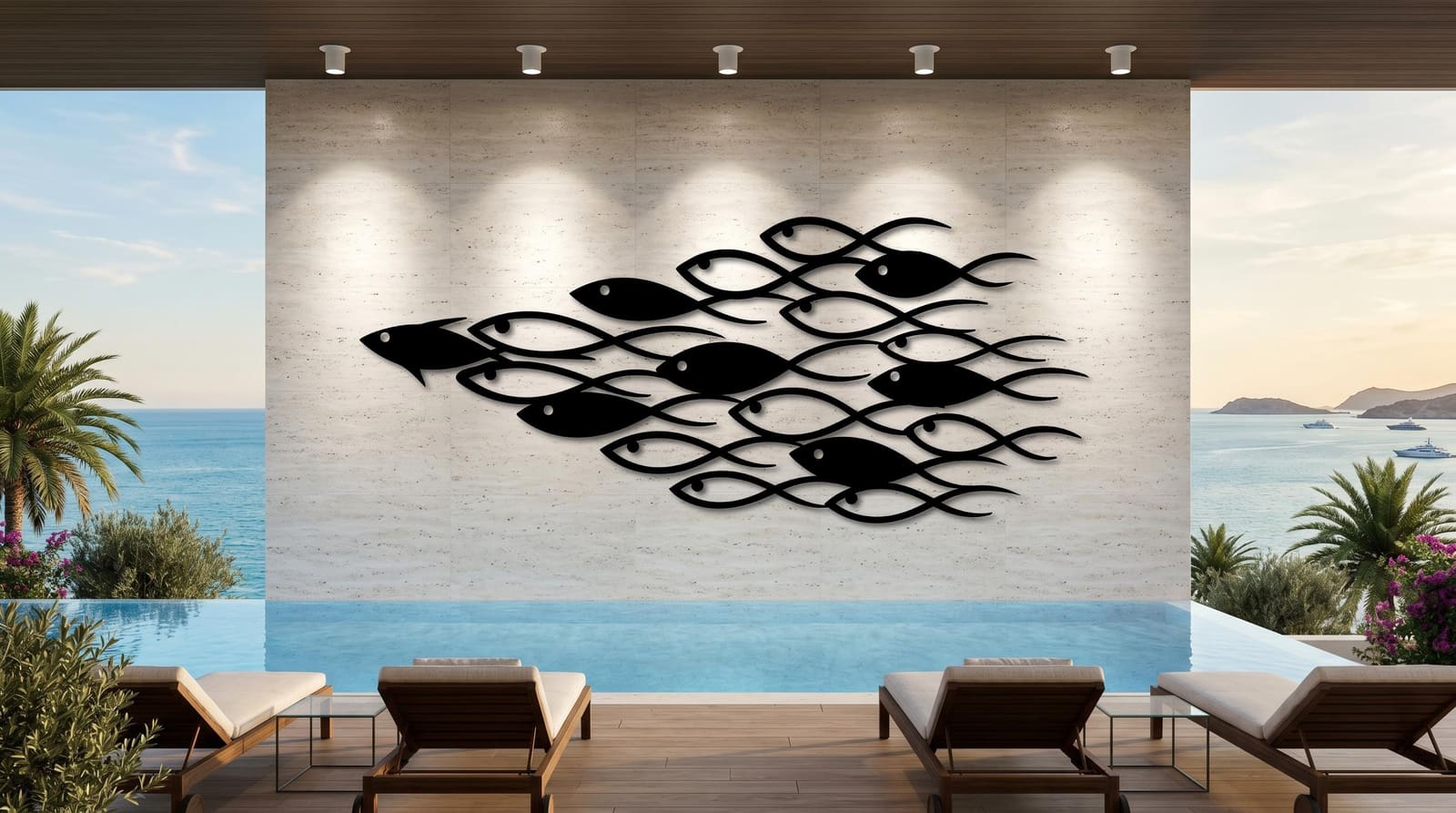 Art Mural Metalik – Tufa e Peshqve · Modeli 2 – punim artizanal çeliku nga AR-TI Atelier – foto 2