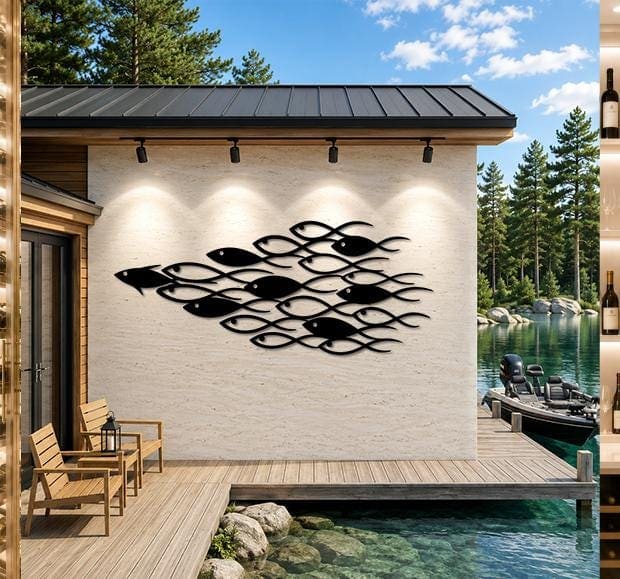 Art Mural Metalik – Tufa e Peshqve · Modeli 2 – punim artizanal çeliku nga AR-TI Atelier – foto 3