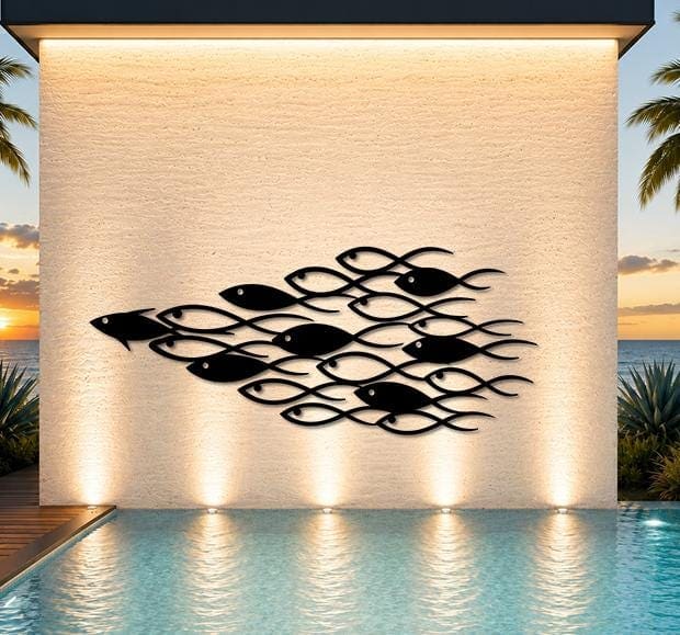Art Mural Metalik – Tufa e Peshqve · Modeli 2 – punim artizanal çeliku nga AR-TI Atelier – foto 4