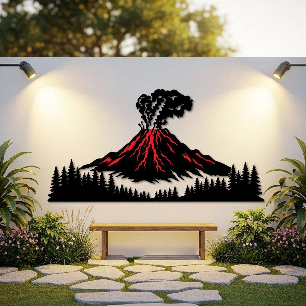 Art Mural Metalik – Vullkani – punim artizanal çeliku nga AR-TI Atelier – foto 3
