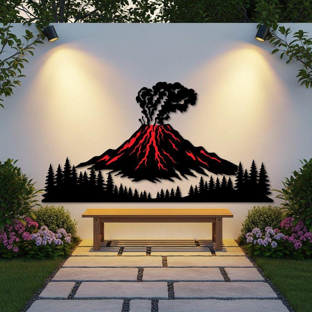 Art Mural Metalik – Vullkani – punim artizanal çeliku nga AR-TI Atelier – foto 4