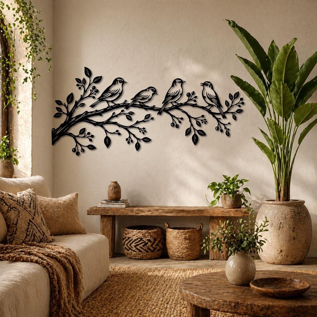 Art Mural Metalik – Zogjtë në Degë – punim artizanal çeliku nga AR-TI Atelier – foto 5