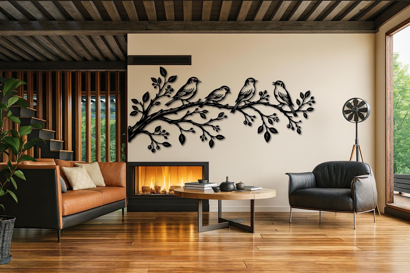 Art Mural Metalik – Zogjtë në Degë – punim artizanal çeliku nga AR-TI Atelier – foto 10
